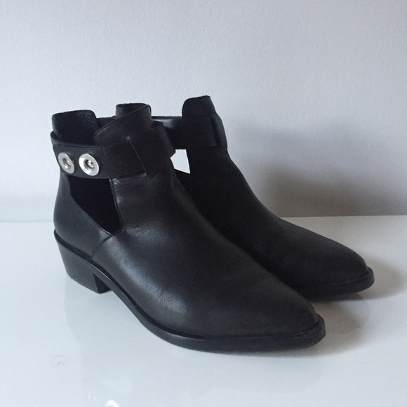 & OTHER STORIES Black Buckle Cutout Booties 38 - Picture 3 of 8